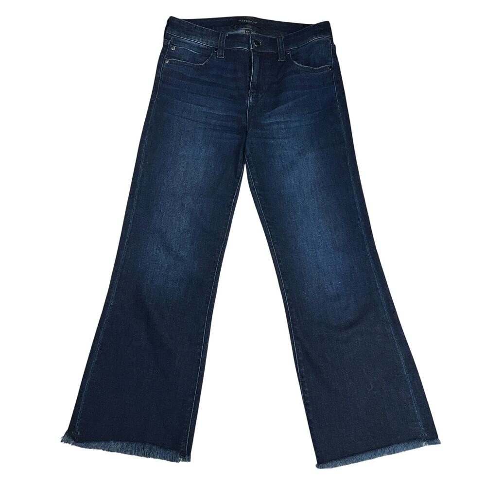 Liverpool Los Angeles Hannah Crop Flare Jeans Upland Wash Mid Rise Size 6/28